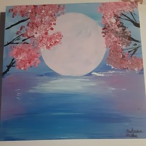 10 x 10 moon and cherry blossom